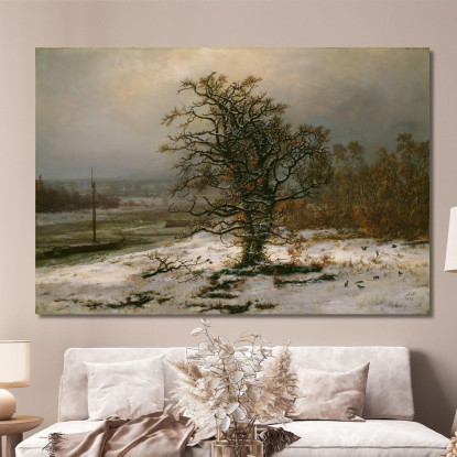 Quercia Sull'Elba In Inverno Johan Christian Dahl jcd43 quadro stampato su tela