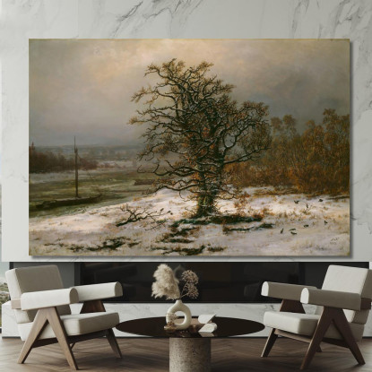 Quercia Sull'Elba In Inverno Johan Christian Dahl jcd43 quadro stampato su tela