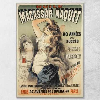 Olio Di Macassar Naquet Jules Chéret jch44 quadro stampato su tela