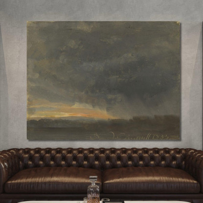 Nuvole Di Tempesta Con Pioggia Johan Christian Dahl jcd49 quadro stampato su tela