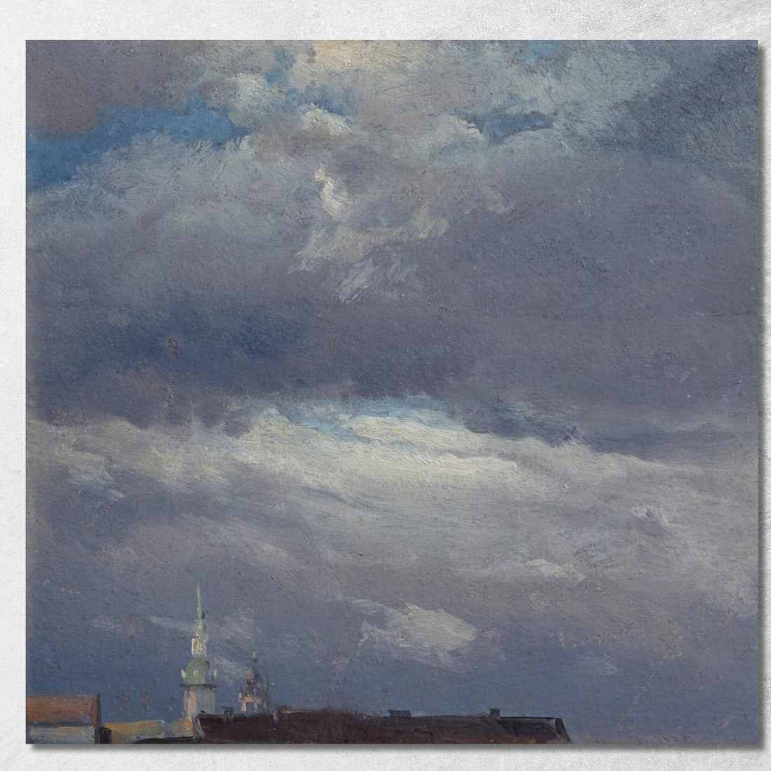 Nuvole Di Tempesta Sopra La Torre Del Castello A Dresda Johan Christian Dahl jcd51 quadro stampato su tela