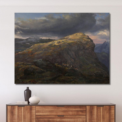 Stugunoset A Filefjell Johan Christian Dahl jcd53 quadro stampato su tela