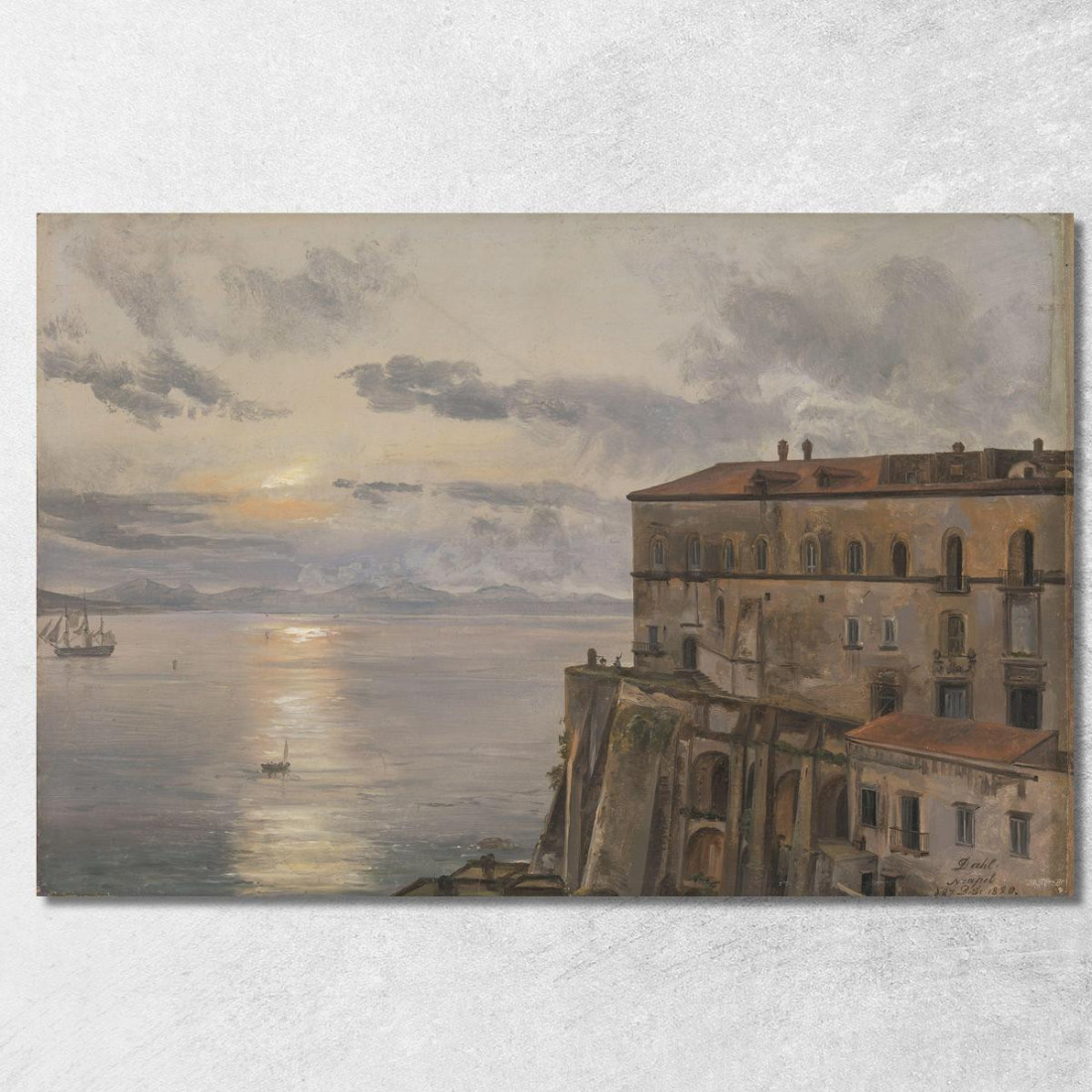 Le Caserme Di Pizzofalcone A Napoli Johan Christian Dahl jcd55 quadro stampato su tela