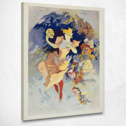 La Commedia Jules Chéret jch48 quadro stampato su tela