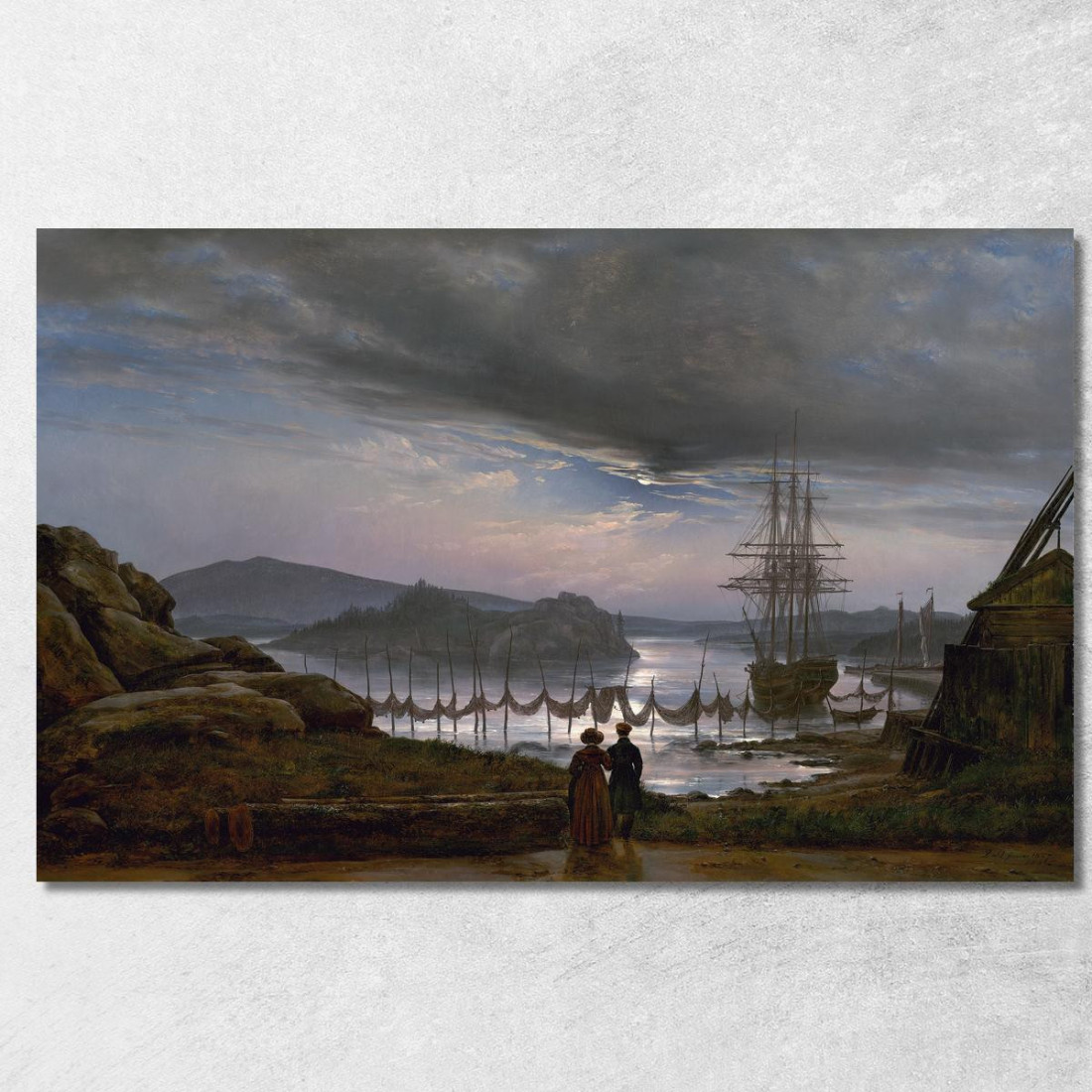 Veduta Da Vaekero Vicino A Christiania Johan Christian Dahl jcd84 quadro stampato su tela