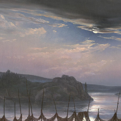 Veduta Da Vaekero Vicino A Christiania Johan Christian Dahl jcd84 quadro stampato su tela
