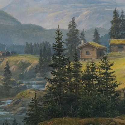 Veduta Della Fattoria Øylo A Valdres Johan Christian Dahl jcd93 quadro stampato su tela