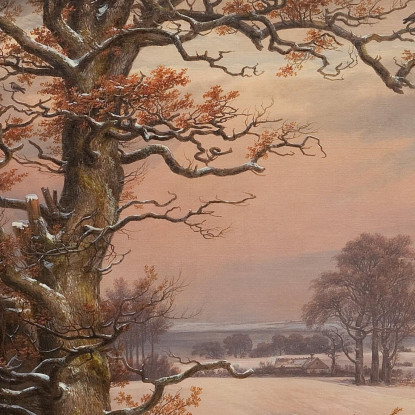 Paesaggio Invernale Vicino A Vordingborg Danimarca Johan Christian Dahl jcd98 quadro stampato su tela