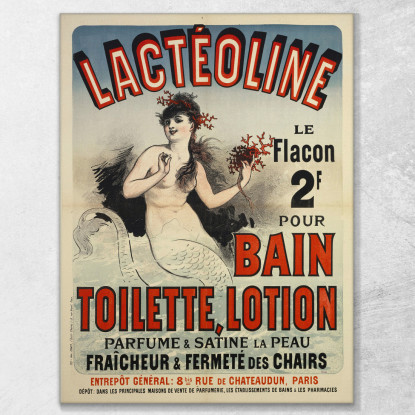 Lacteolinebain Toilette Lozione Jules Chéret jch60 quadro stampato su tela