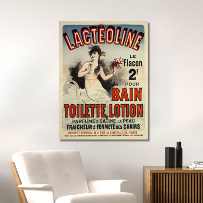 Lacteolinebain Toilette Lozione Jules Chéret jch60 quadro stampato su tela