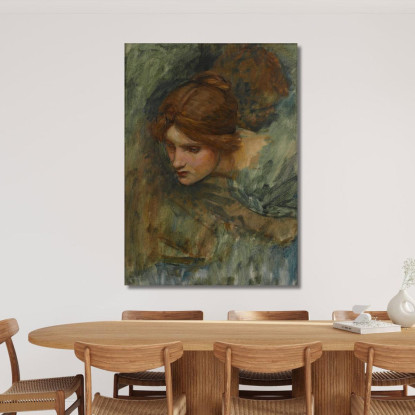 Studio Per La Testa Di Venere In 'Il Risveglio Di Adone' John William Waterhouse jww30 quadro stampato su tela