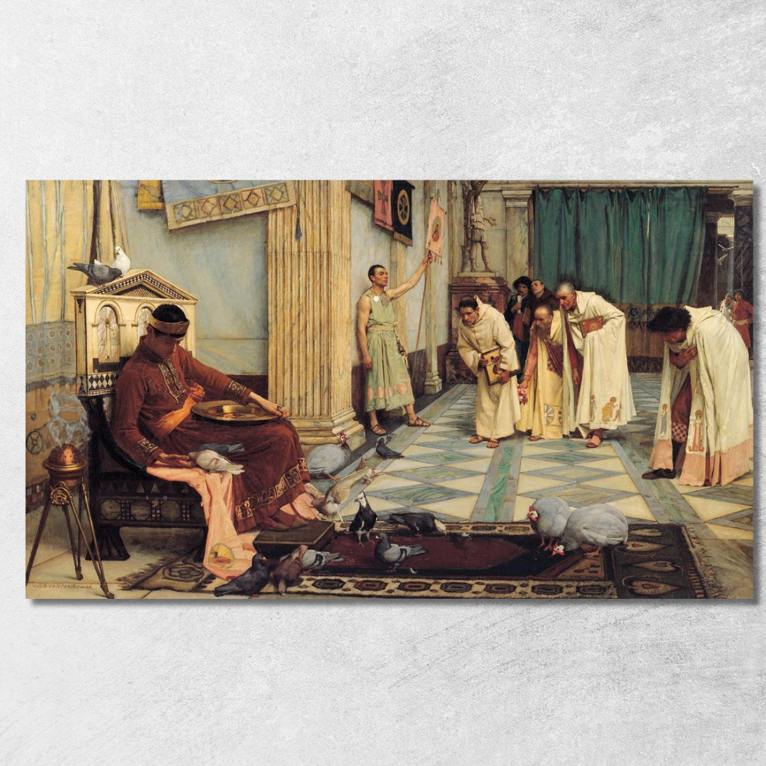I Favoriti Dell'Imperatore Onorio 2 John William Waterhouse jww32 quadro stampato su tela