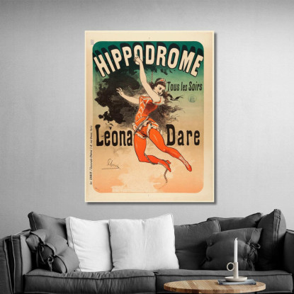 Léona Dare Jules Chéret jch70 quadro stampato su tela