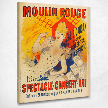 Moulin Rouge Parigi-Cancan Jules Chéret jch77 quadro stampato su tela