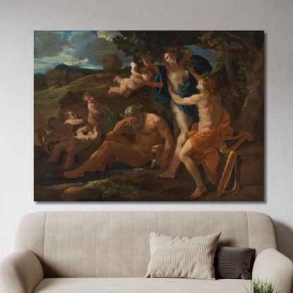Apollo E Dafne Nicolas Poussin nps5 quadro stampato su tela