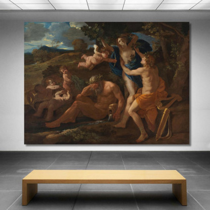 Apollo E Dafne Nicolas Poussin nps5 quadro stampato su tela
