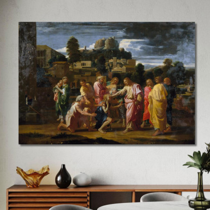 I Ciechi Di Gerico Nicolas Poussin nps32 quadro stampato su tela