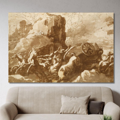 La Morte Di Ippolito Nicolas Poussin nps36 quadro stampato su tela