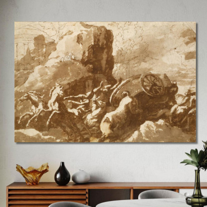 La Morte Di Ippolito Nicolas Poussin nps36 quadro stampato su tela