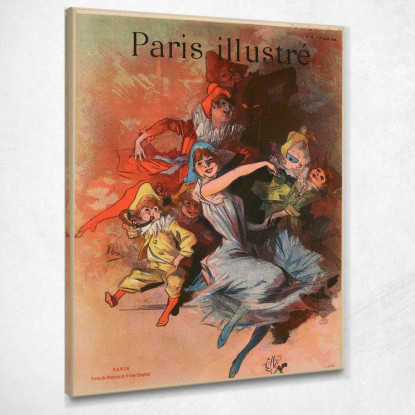 Parigi Illustrata Jules Chéret jch89 quadro stampato su tela