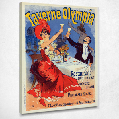 Taverna Olimpia Jules Chéret jch106 quadro stampato su tela