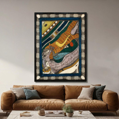 La Santa Wiegalinda Di Pantter - Bann Adolf Wölfli awl15 quadro stampato su tela