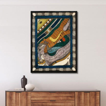 La Santa Wiegalinda Di Pantter - Bann Adolf Wölfli awl15 quadro stampato su tela