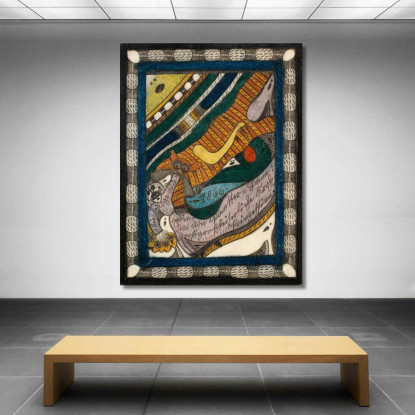La Santa Wiegalinda Di Pantter - Bann Adolf Wölfli awl15 quadro stampato su tela