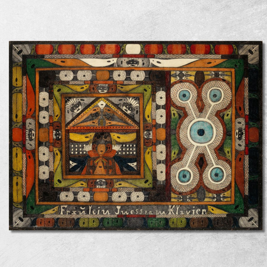 Fräulein Iness Al Pianoforte Adolf Wölfli awl18 quadro stampato su tela