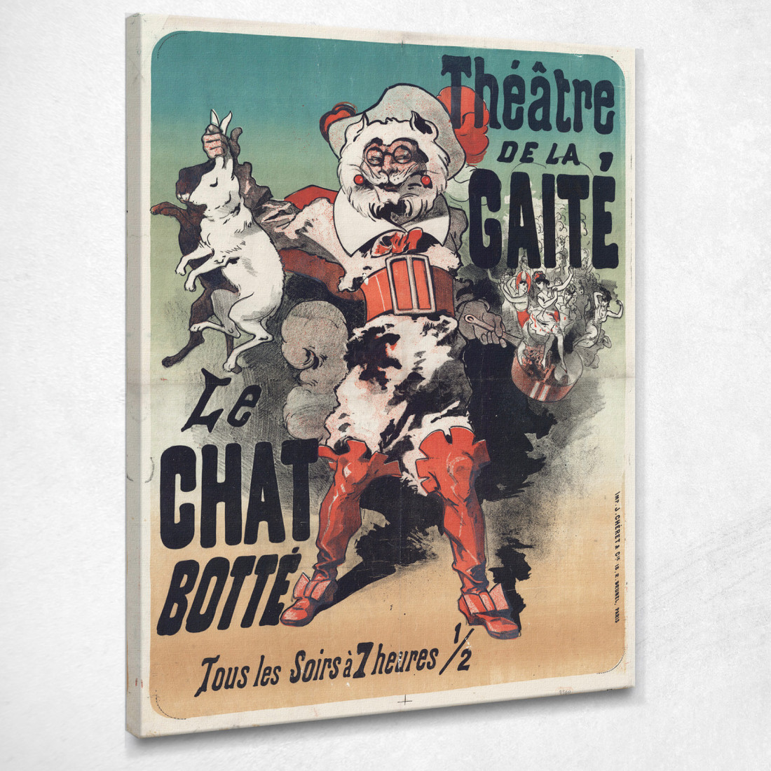Teatro Gaité Il Gatto Con Gli Stivali. Jules Chéret jch110 quadro stampato su tela