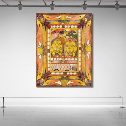 Uhaja Dall’India La Mia Cara Madrina Adolf Wölfli awl45 quadro stampato su tela
