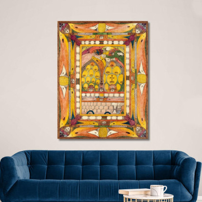 Uhaja Dall’India La Mia Cara Madrina Adolf Wölfli awl45 quadro stampato su tela