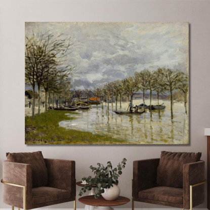 L'Inondazione Sulla Strada Per Saint-Germain Alfred Sisley asi80 quadro stampato su tela