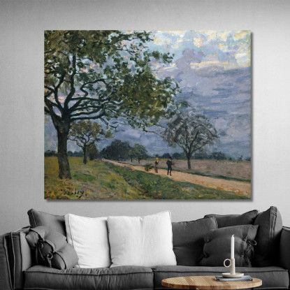 La Strada Da Versailles A Louveciennes Alfred Sisley asi85 quadro stampato su tela