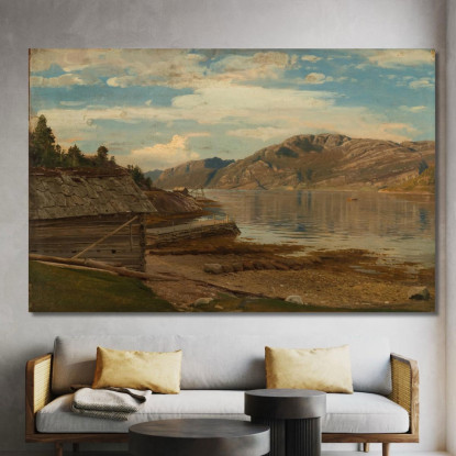 Sera Ad Ænes Kvinnherred Amaldus Nielsen ani6 quadro stampato su tela