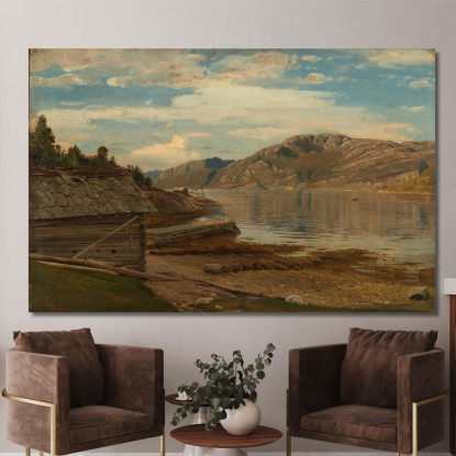 Sera Ad Ænes Kvinnherred Amaldus Nielsen ani6 quadro stampato su tela