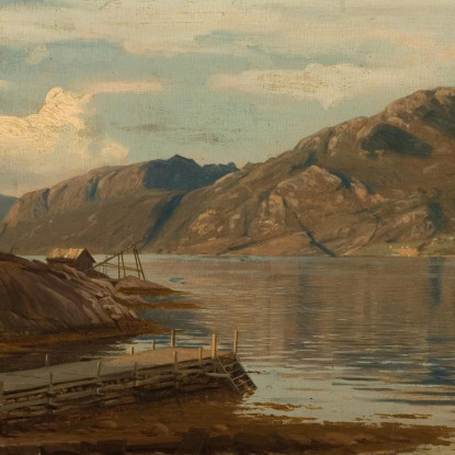 Sera Ad Ænes Kvinnherred Amaldus Nielsen ani6 quadro stampato su tela