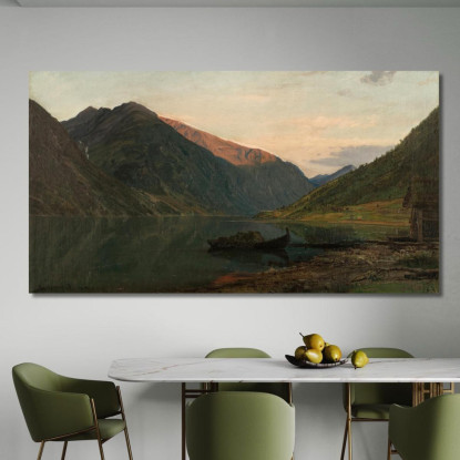 Atmosfera Serale A Fjærland Amaldus Nielsen ani16 quadro stampato su tela