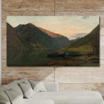 Atmosfera Serale A Fjærland Amaldus Nielsen ani16 quadro stampato su tela