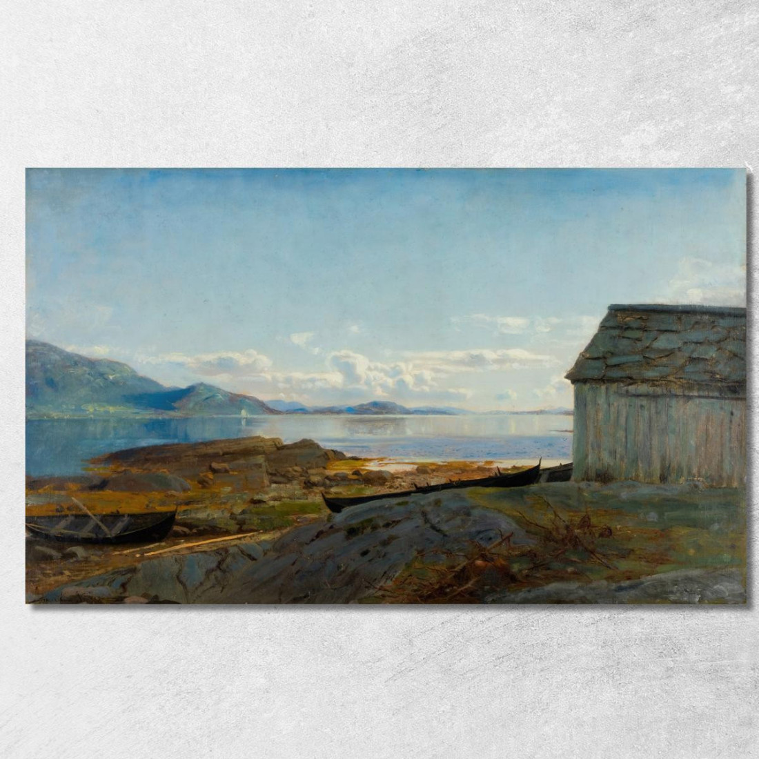 Avvicinamento A Hardanger Ølve Amaldus Nielsen ani20 quadro stampato su tela