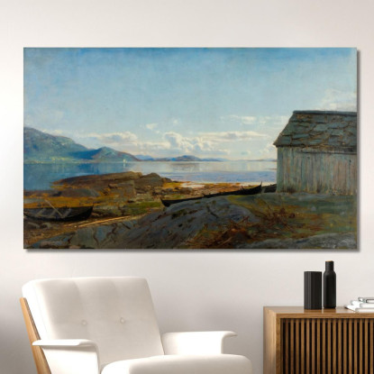 Avvicinamento A Hardanger Ølve Amaldus Nielsen ani20 quadro stampato su tela