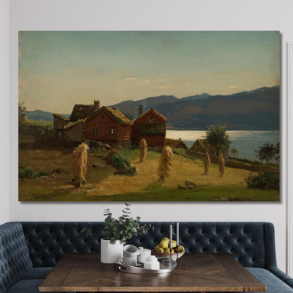 Case Contadine A Balestrand Amaldus Nielsen ani23 quadro stampato su tela