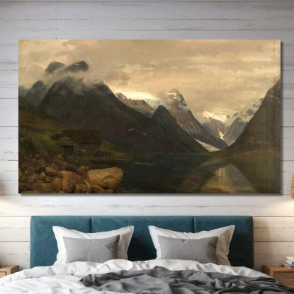 Montagne Di Fjærland Sogn Amaldus Nielsen ani46 quadro stampato su tela