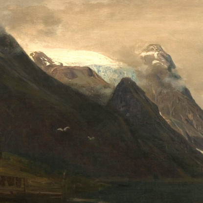 Montagne Di Fjærland Sogn Amaldus Nielsen ani46 quadro stampato su tela