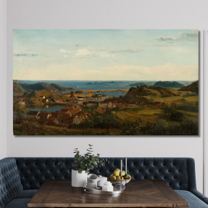 Da Gjertsbjerg Mandal Amaldus Nielsen ani65 quadro stampato su tela