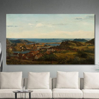 Da Gjertsbjerg Mandal Amaldus Nielsen ani65 quadro stampato su tela
