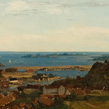 Da Gjertsbjerg Mandal Amaldus Nielsen ani65 quadro stampato su tela