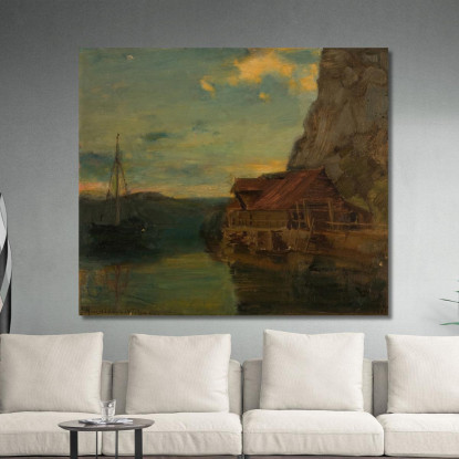 Da Solsvik Bergen Amaldus Nielsen ani96 quadro stampato su tela