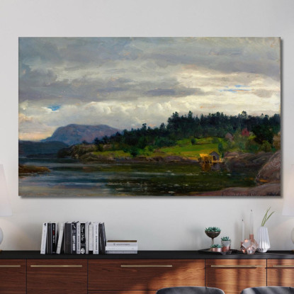 Gjermundshavn Hardanger 2 Amaldus Nielsen ani120 quadro stampato su tela