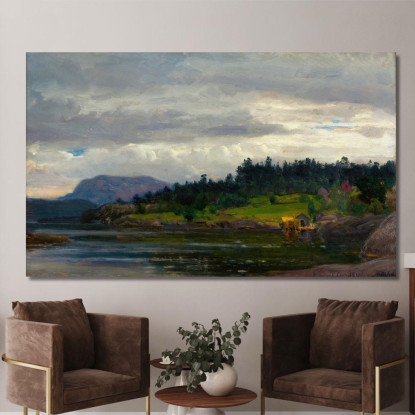 Gjermundshavn Hardanger 2 Amaldus Nielsen ani120 quadro stampato su tela